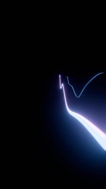 Siyah Arkaplanda Soyut Neon Işık İzleri