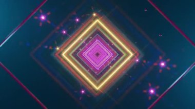 Parlayan Işıklar ve Fütürist Titreşimli Neon Elmas Tüneli