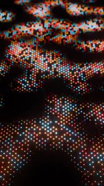 Siyah Arkaplanda Renkli Noktalar Olan Soyut Dünya Haritası