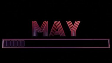 Siyah Arkaplanda Yükleme Çubuğu olan Neon May Metni