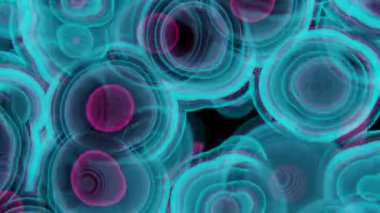 Vibrant Cyan ve Magenta ile soyut Neon Dairesel Desenler