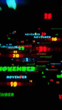 Ayın Aralık ayını koyu arkaplanda neon renklerle temsil eden ışıltılı metin içeren soyut dijital sanat