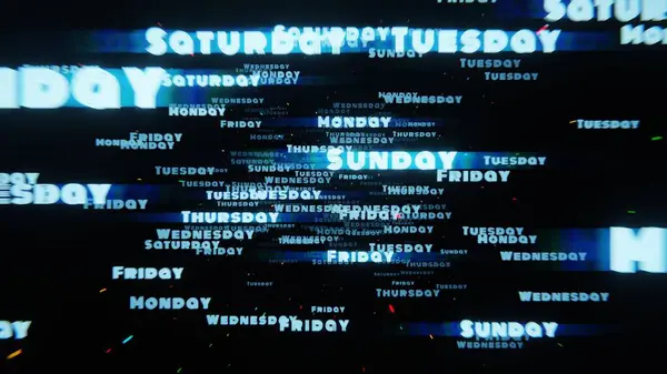 stock image Glowing Days of the Week on a Dark Background Representing Time Flow and Weekly Planning