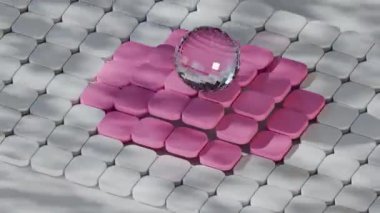Gerçeküstü Pembe ve Beyaz Döşemeli Kristal Küre