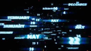 Dinamik Harekette Aylar ve Yıllarla Gerçeküstü Neon Takvimi