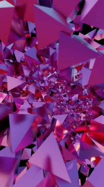 Canlı Mor ve Pembe Geometrik Şekillerin Soyut Tüneli