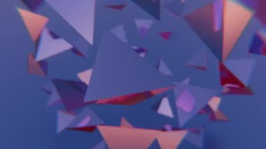 Soyut Harekette Yüzen Üçgen Şekiller