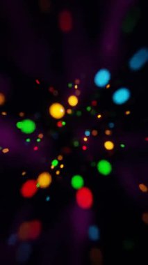 Neon Geometrik Şekiller Karanlıkta Yüzüyor