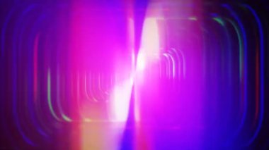 Parlak Soyut Neon Işık Tüneli Karanlık Arkaplanda Renkli Çizgilerle