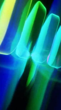 Parlak Soyut Neon Işık Tüneli Karanlık Arkaplanda Renkli Çizgilerle