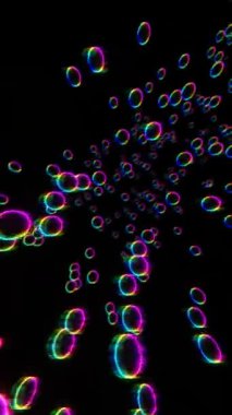 Karanlık Arkaplanda Canlı Renklerle Soyut Neon Spiral Işıklar