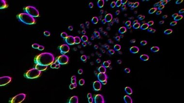 Karanlık Arkaplanda Canlı Renklerle Soyut Neon Spiral Işıklar