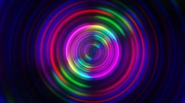 Karanlık Arkaplanda Canlı Renklerle Soyut Neon Spiral Işıklar