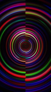 Karanlık Arkaplanda Soyut Minimalist Neon Işık Yayı