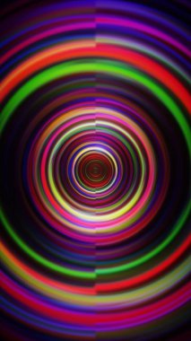 Karanlık Arkaplanda Soyut Minimalist Neon Işık Yayı