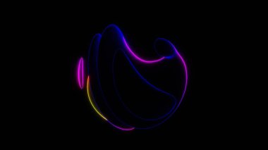 Karanlık Arkaplanda Mavi ve Pembe Işıklı Soyut Neon Akış ŞekliName