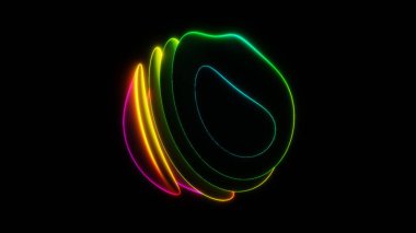 Karanlık Arkaplanda Mavi ve Pembe Işıklı Soyut Neon Akış ŞekliName