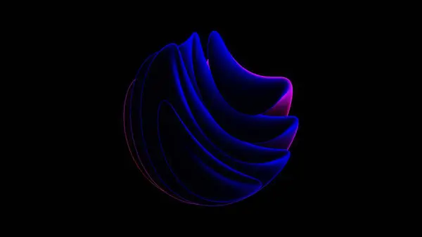 stock image Abstract Neon Flowing Shape with Blue and Pink Light on Dark Background