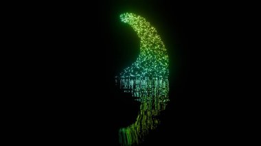 Su Yansımalı Soyut Yeşil Işık Dalgası