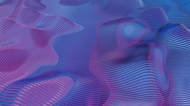 Mor ve mavi gradyan ve düz çizgi ile soyut dalga benzeri doku