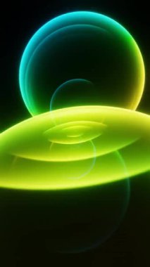 Karanlık Arkaplanda Canlı Renklerle Soyut Neon Spiral Işıklar