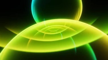 Karanlık Arkaplanda Canlı Renklerle Soyut Neon Spiral Işıklar