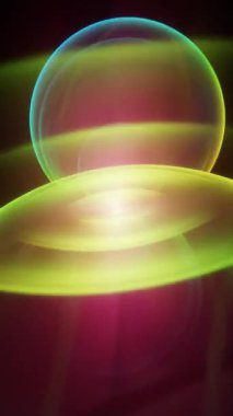 Karanlık Arkaplanda Canlı Renklerle Soyut Neon Spiral Işıklar