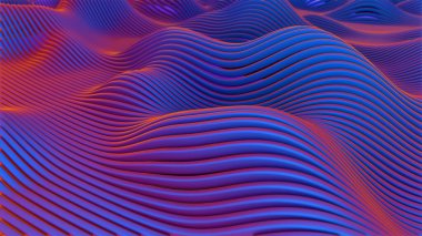 Mavi ve turuncu eğimli soyut dalgalar pürüzsüz bir şekilde