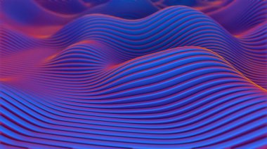 Mavi ve turuncu eğimli soyut dalgalar pürüzsüz bir şekilde