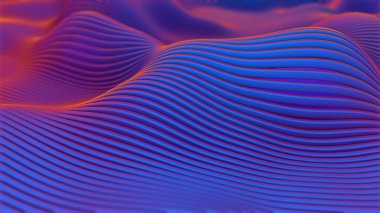 Mavi ve turuncu eğimli soyut dalgalar pürüzsüz bir şekilde