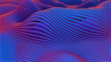 Mavi ve turuncu eğimli soyut dalgalar pürüzsüz bir şekilde