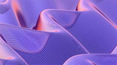Dinamik akış çizgileriyle soyut mor manzara