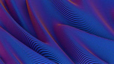 Mavi ve mor renkli soyut akış dalgaları ve eğimli gölgeler