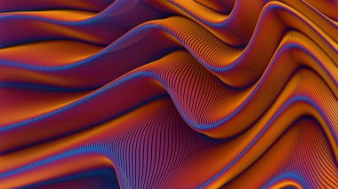 Colorful undulating lines with vibrant gradient hues clipart