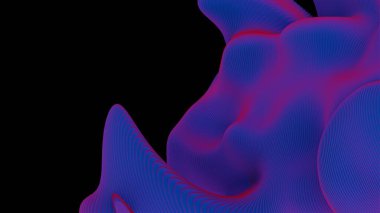 Dinamik Gradyan Akımındaki Soyut Kırmızı ve Mavi Eğri Çizgiler