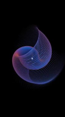 Mavi ve Mor Aksanlı Karanlık Uzayda Soyut Spiral Işık Tasarımı