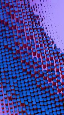 3B Geometrik Bileşimli Mavi ve Kırmızı Silindirler