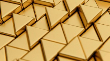 Soyut Altın 3D Üçgenler Geometrik Desen