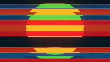 Geometric Abstract Sunset with Colorful Horizontal Stripes clipart