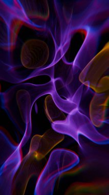 Abstract Smoke-like Neon Light Trails in Dark Background clipart