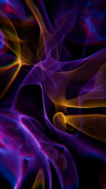 Karanlık Arkaplanda Soyut Duman benzeri Neon Işığı İzleri