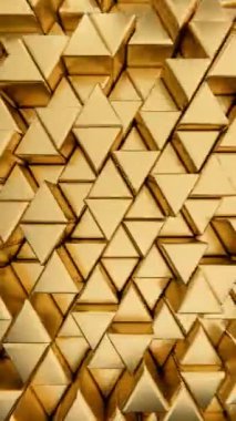 Soyut Altın 3D Üçgenler Geometrik Desen