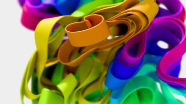 Vibrant Rainbow Flowing Sculpture on White Background clipart