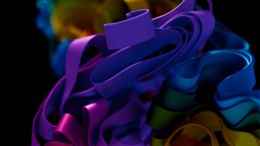 Abstract Swirls of Vibrant Ribbons in Motion clipart