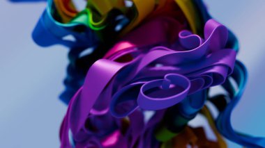 Abstract Swirls of Vibrant Ribbons in Motion clipart