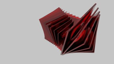 Abstract Red Transparent Panels in Dynamic Formation clipart