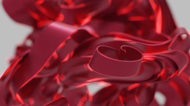 Abstract Flowing Red Ribbons with Glossy Finish clipart