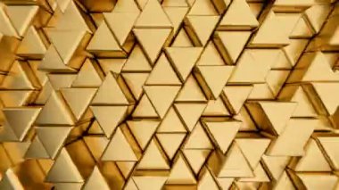 Soyut Altın 3D Üçgenler Geometrik Desen