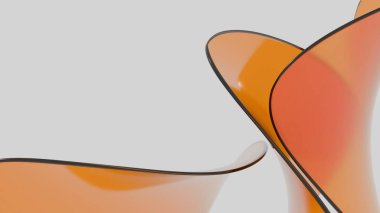 Abstract Orange Petal-Shaped Glass Sculpture clipart