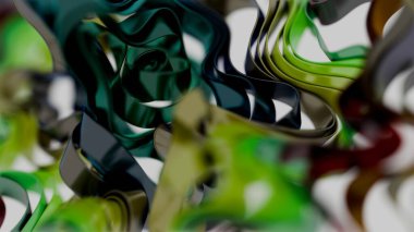 Abstract Organic Ribbons in Green and Earth Tones clipart